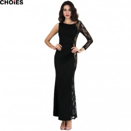 TE2253XYD Ebay hot sale lace splicing sexy hollow out fishtail maxi dress