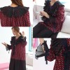TE2598JYYS Mixing color shawl collar temperament splicing dress