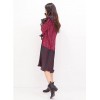 TE2598JYYS Mixing color shawl collar temperament splicing dress