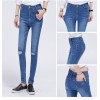 TE3009AQNK Spring new style spandex knee hole pencil jeans