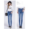 TE3009AQNK Spring new style spandex knee hole pencil jeans