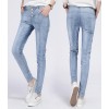 TE3010AQNK Classic vintage color empire waist buttons pencil jeans