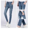 TE3010AQNK Classic vintage color empire waist buttons pencil jeans