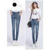 TE3010AQNK Classic vintage color empire waist buttons pencil jeans