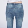 TE3010AQNK Classic vintage color empire waist buttons pencil jeans