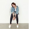 TE5206VVN Trendy vintage make it old loose denim jacket