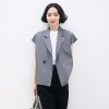 TE5219UGLY Europe fashion lapel pure color slim vest coat