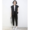 TE5219UGLY Europe fashion lapel pure color slim vest coat