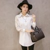 TE5260YJY New style lace splicing long sleeve white shirt