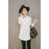 TE5260YJY New style lace splicing long sleeve white shirt