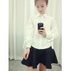 TE5608BGFS Korean fashion sweet bowknot puff sleeve white blouse