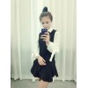 TE5608BGFS Korean fashion sweet bowknot puff sleeve white blouse