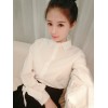 TE5608BGFS Korean fashion sweet bowknot puff sleeve white blouse