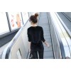 TE575LLJ New style velvet splicing leather slim waist tops