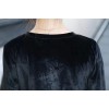 TE575LLJ New style velvet splicing leather slim waist tops