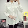 TE583ADFS Simple pocket long sleeve classic white shirt