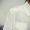 TE583ADFS Simple pocket long sleeve classic white shirt