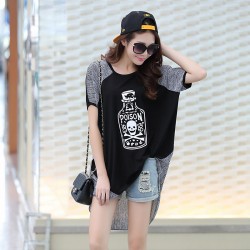 TE6003AYY Perfume bottle print loose large size irregular maternity t-shirt