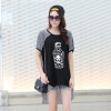 TE6003AYY Perfume bottle print loose large size irregular maternity t-shirt