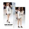 TE6003AYY Perfume bottle print loose large size irregular maternity t-shirt