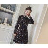 TE6081FCY Lacing collar lipstick print empire waist dress