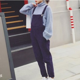 TE6093ZFL Casual corduroy adjustable overalls