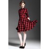 TE6162VIP Europe fashion temperament checks slim waist dress