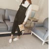 TE6176XYWL Korean preppy style loose corduroy overalls