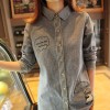 TE6266MQZ Japanese preppy style embroidery check sleeve shirt