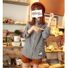 TE6266MQZ Japanese preppy style embroidery check sleeve shirt