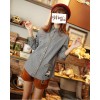 TE6266MQZ Japanese preppy style embroidery check sleeve shirt