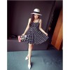 TE6291YZL Fresh sweet slim waist empire waist dot lacing dress