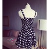 TE6291YZL Fresh sweet slim waist empire waist dot lacing dress