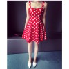 TE6291YZL Fresh sweet slim waist empire waist dot lacing dress