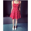 TE6291YZL Fresh sweet slim waist empire waist dot lacing dress