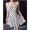 TE6291YZL Fresh sweet slim waist empire waist dot lacing dress