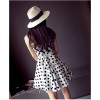 TE6291YZL Fresh sweet slim waist empire waist dot lacing dress