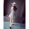 TE6291YZL Fresh sweet slim waist empire waist dot lacing dress