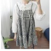 TE6310YZMY Preppy style England checks gallus vest dress