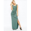 TE6356YZS Europe fashion sexy slashed up drape sleeveless maxi dress