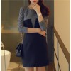 TE6358YZS Korean fashion color matching OL temperament dress