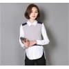 TE6613YMSQ Korean style doll collar splicing slim fake two piece shirt