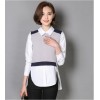 TE6613YMSQ Korean style doll collar splicing slim fake two piece shirt