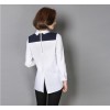 TE6613YMSQ Korean style doll collar splicing slim fake two piece shirt