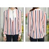 TE6693SOLO Spring style POLO collar vertical stripes chiffon shirt