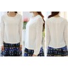 TE6699SOLO Spring style round neck dot long sleeve chiffon shirt