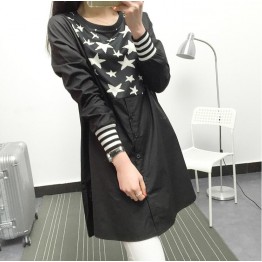 TE6803AYY New style stars print irregular long blouse