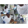 TE6803YWQS Trendy loose bowknot two side wear v neck white shirt