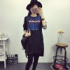 TE6805AYY Vintage splicing pattern casual loose shirt dress