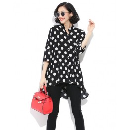 TE6809AYY Korean fashion large size loose dot blouse